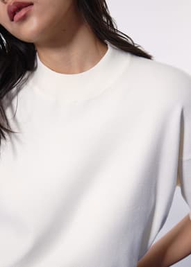 Mia Relaxed Knit Mock Neck Tee