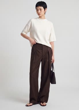 Mia Relaxed Knit Mock Neck Tee
