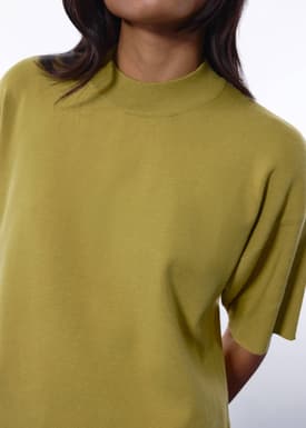 Mia Relaxed Knit Mock Neck Tee