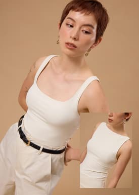 Sehar Padded Multi-way Jersey Fitted Tee