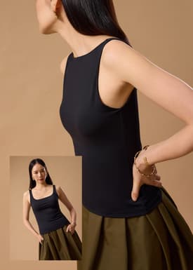 Sehar Padded Multi-way Jersey Fitted Tee