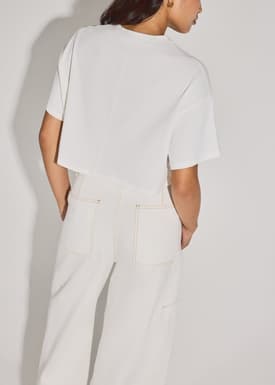 Gita Cotton Round Neck Boxy Crop Tee