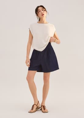 Lizzy Contrast Knit Round Neck Boxy Tank Top