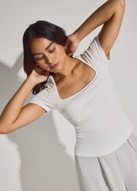 BraFree by LB Jada Square Neck Fitted Tee