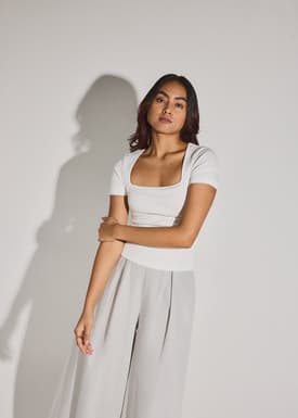 BraFree by LB Jada Square Neck Fitted Tee