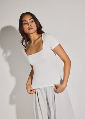 BraFree by LB Jada Square Neck Fitted Tee