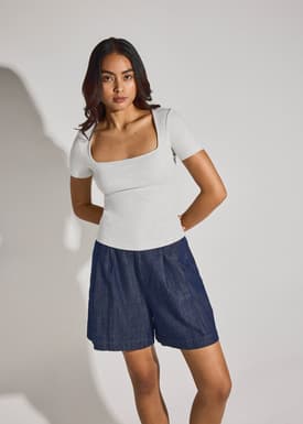 BraFree by LB Jada Square Neck Fitted Tee