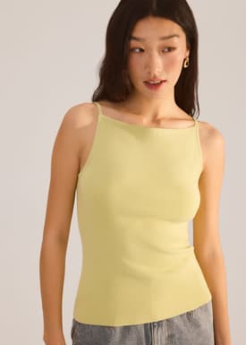 Adele Striped Lyocell Boat Neck Fitted Top