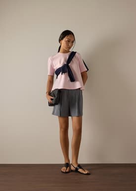 Billie Neoprene Round Neck Trapeze Tee