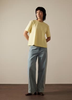 Billie Neoprene Round Neck Trapeze Tee