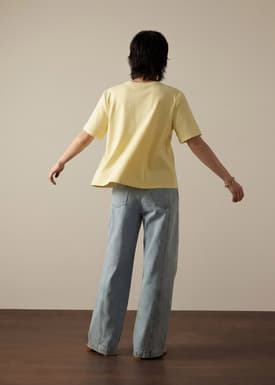 Billie Neoprene Round Neck Trapeze Tee