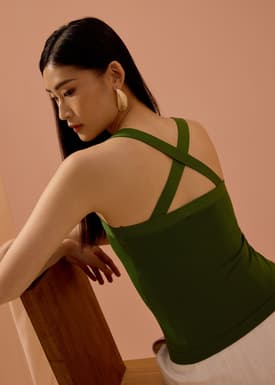 Tola Knit Cross Back Tank Top