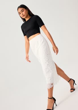Raisa Knit Scallop Edge Crop Top