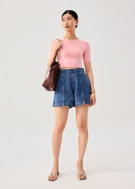 Raisa Knit Scallop Edge Crop Top