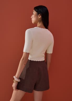Raisa Knit Scallop Edge Crop Top