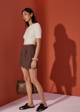 Raisa Knit Scallop Edge Crop Top