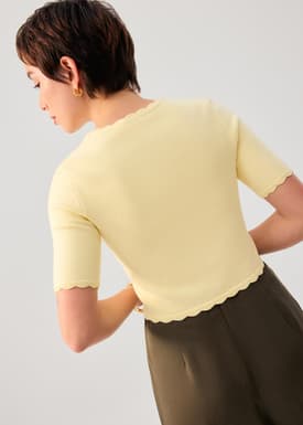 Raisa Knit Scallop Edge Crop Top