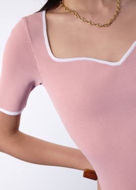 Cinta Knit Sweetheart Fitted Top
