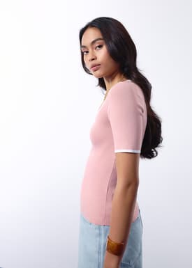 Cinta Knit Sweetheart Fitted Top