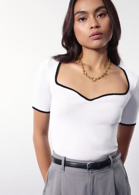 Cinta Knit Sweetheart Fitted Top