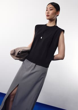 Jae Knit Round Neck Cap Sleeve Boxy Top