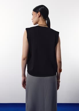 Jae Knit Round Neck Cap Sleeve Boxy Top