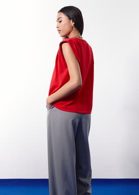 Jae Knit Round Neck Cap Sleeve Boxy Top