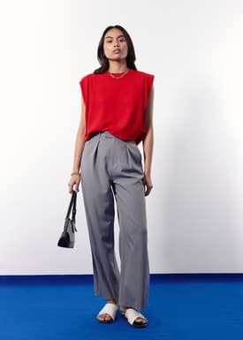 Jae Knit Round Neck Cap Sleeve Boxy Top