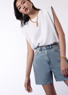 Jae Knit Round Neck Cap Sleeve Boxy Top