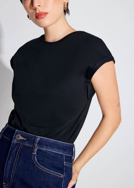 Kelly Cotton Round Neck Drop Shoulder T-shirt