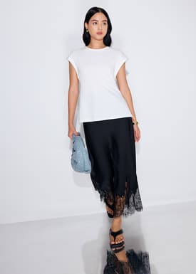 Kelly Cotton Round Neck Drop Shoulder T-shirt