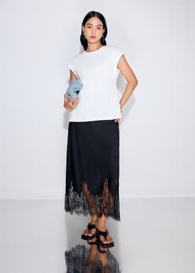 Kelly Cotton Round Neck Drop Shoulder T-shirt