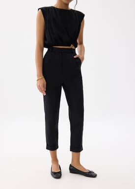 Lynn Tailored Peg Leg Chino Pants