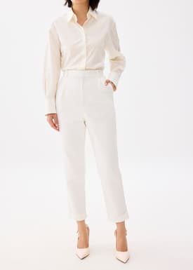 Lynn Tailored Peg Leg Chino Pants
