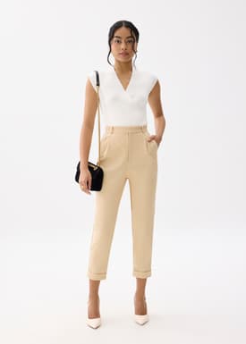 Lynn Tailored Peg Leg Chino Pants