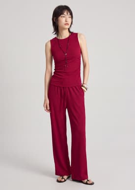 Crinkled Jersey Pants