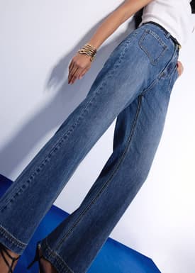 Leggy™ Kei Denim High Waist Kick Flare Sailor Jeans