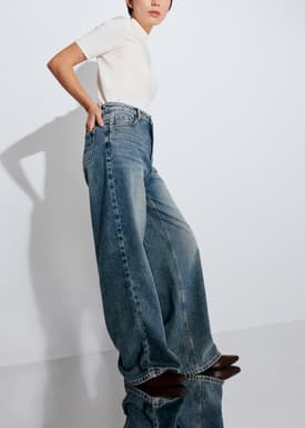 Tzuyu Denim Straight Leg Jeans