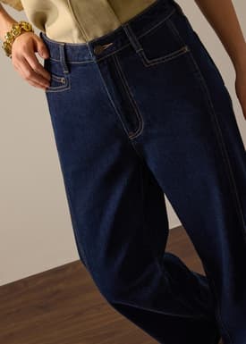PETITE Parker Panelled Straight Leg Jeans