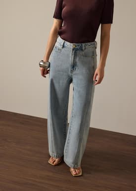 PETITE Parker Panelled Straight Leg Jeans