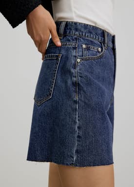 Sana High Waist Fray Denim Shorts