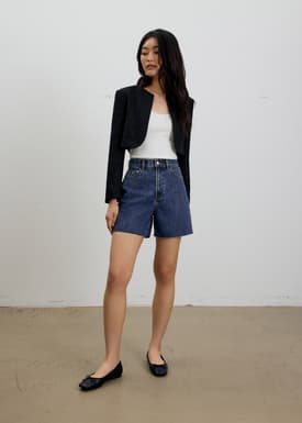 Sana High Waist Fray Denim Shorts