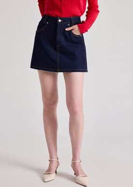 Raw Hem Denim Skirt