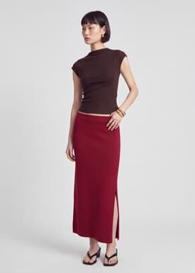 Soft Knit Column Skirt