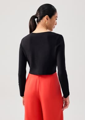 Malee Boxy Knit Scallop Edge Cardigan