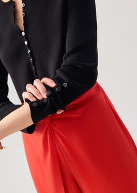 Malee Boxy Knit Scallop Edge Cardigan