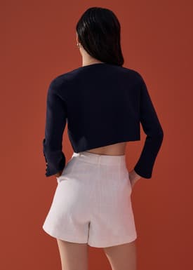 Malee Boxy Knit Scallop Edge Cardigan