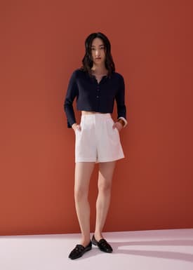 Malee Boxy Knit Scallop Edge Cardigan