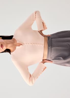 Malee Boxy Knit Scallop Edge Cardigan