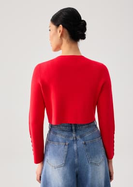 Malee Boxy Knit Scallop Edge Cardigan